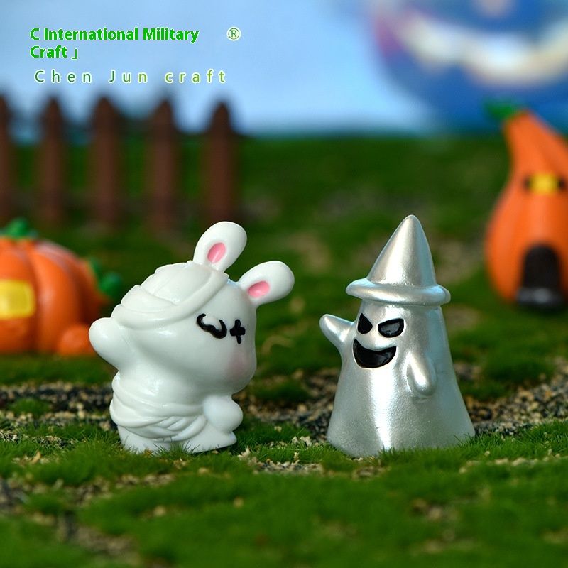 Halloween Series Micro Landscape Crystal Ball Accessories Transparent Ghost Mini Resin Ornament