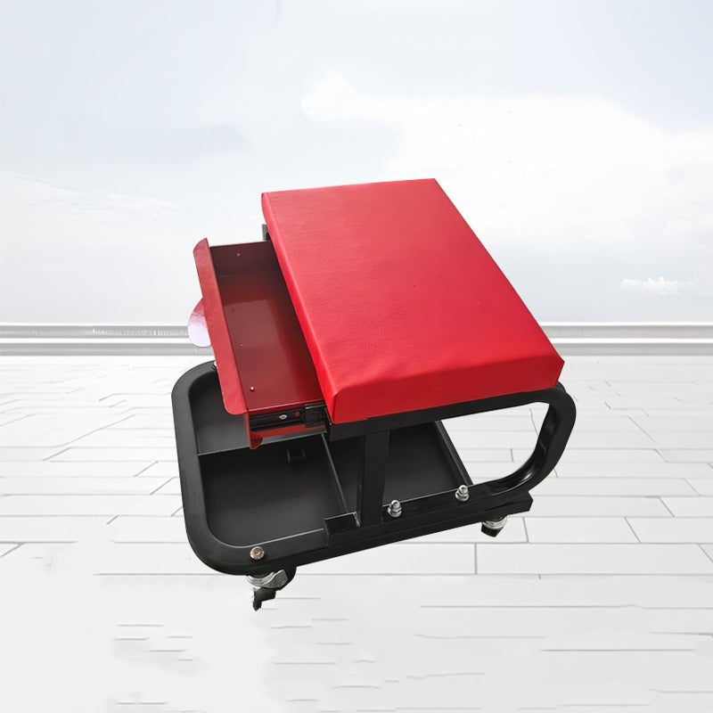 Car Repair Beauty Stool Leather Pad Square Tube Universal Wheel Movable