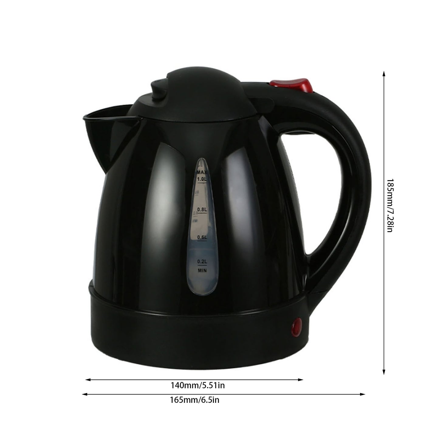 250W Portable Car Electric Kettle 1000ml Heated Water Tea Coffee Kettle Auto Shut Off For Road Trip Truck Black