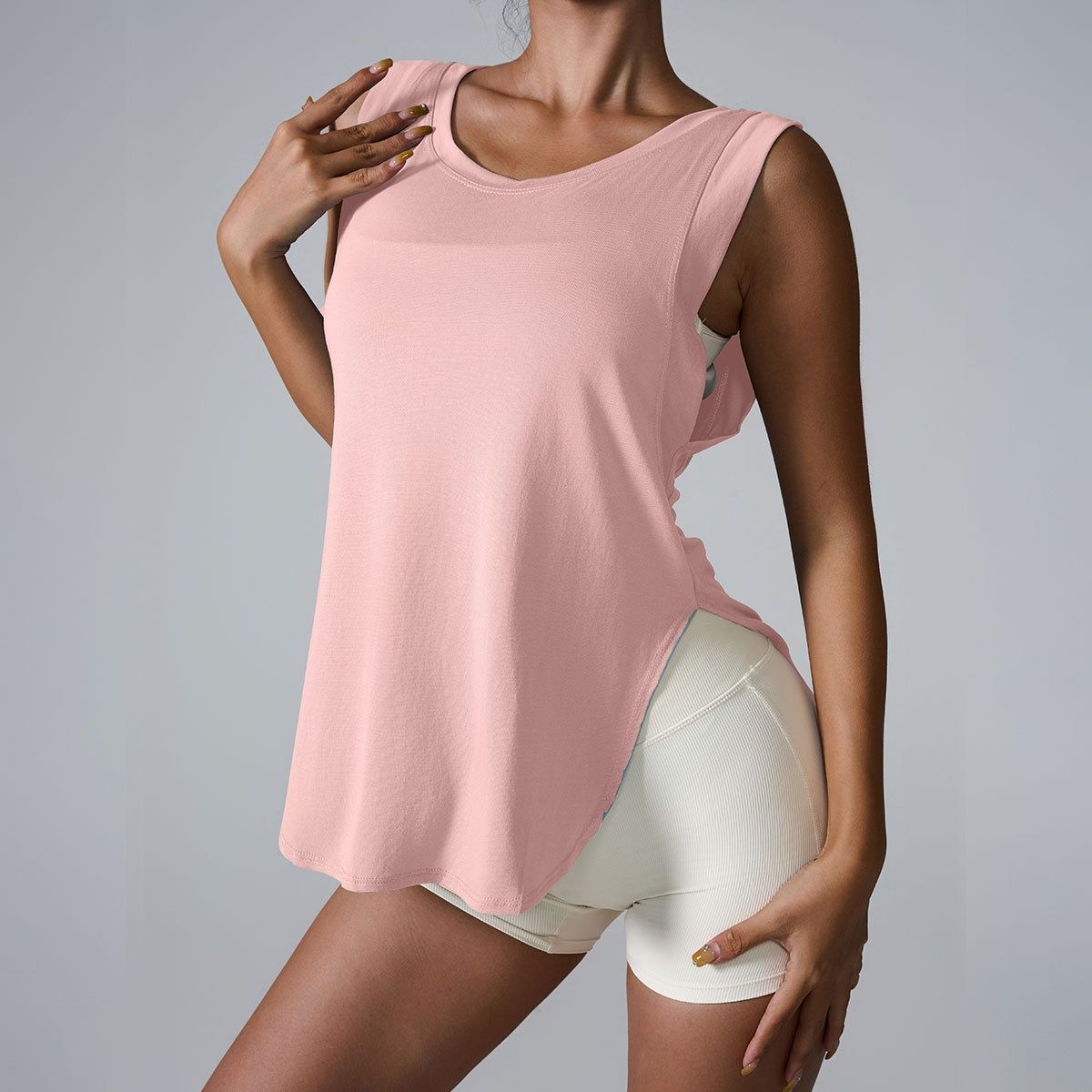 Loose Sleeveless Sports Blouse Running Training European And American Yoga Jacket Loose Sports Vest
