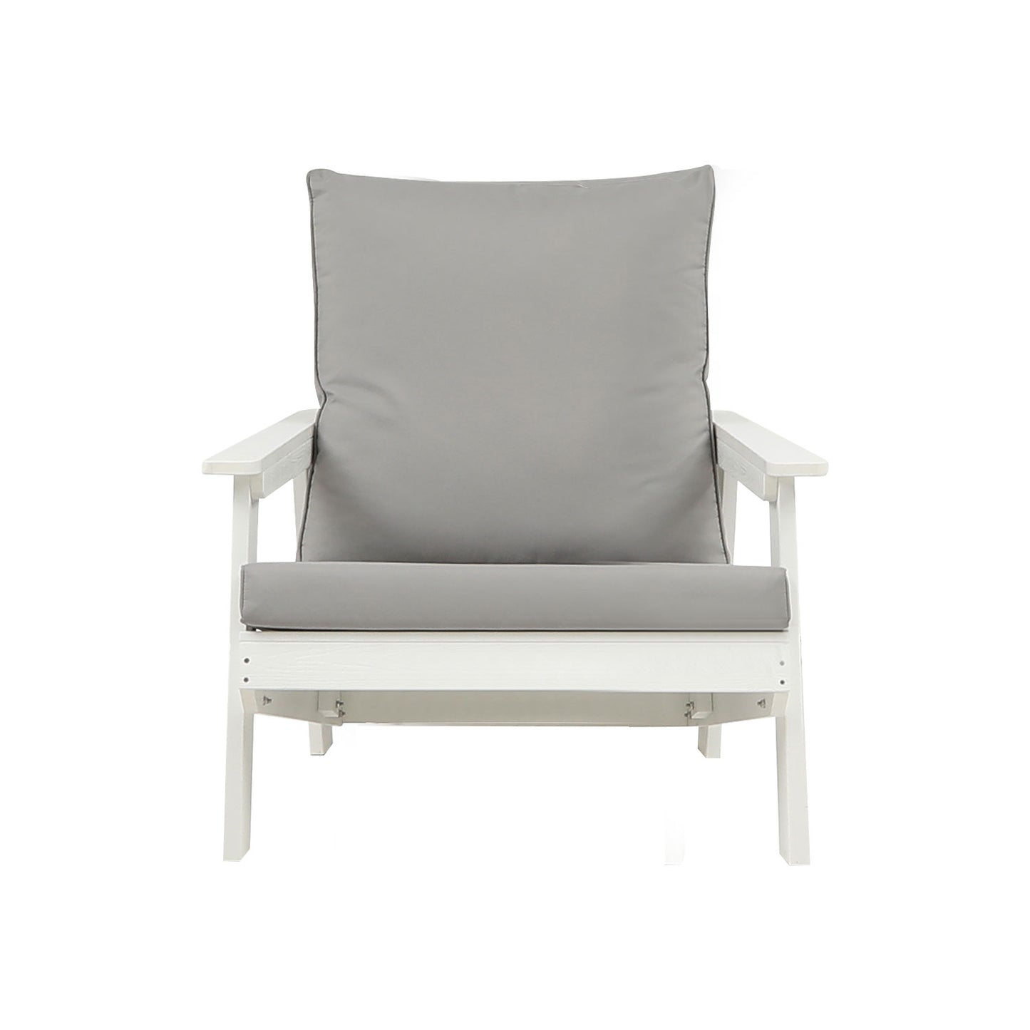 HIPS All-Weather Outdoor Single Sofa With Cushion, White Grey