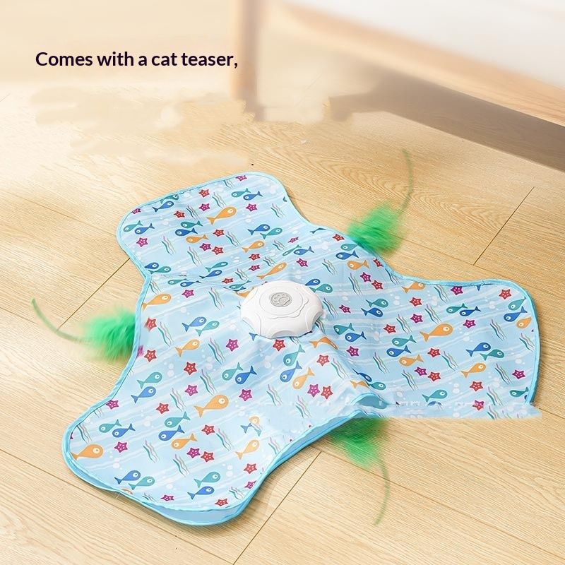 Cat Toys Interactive Hide And Seek Cat Toy With Mouse Squeaky Motion Activated Moving Concealed Feathers Pet Kitten Teaser Toy Pets Products