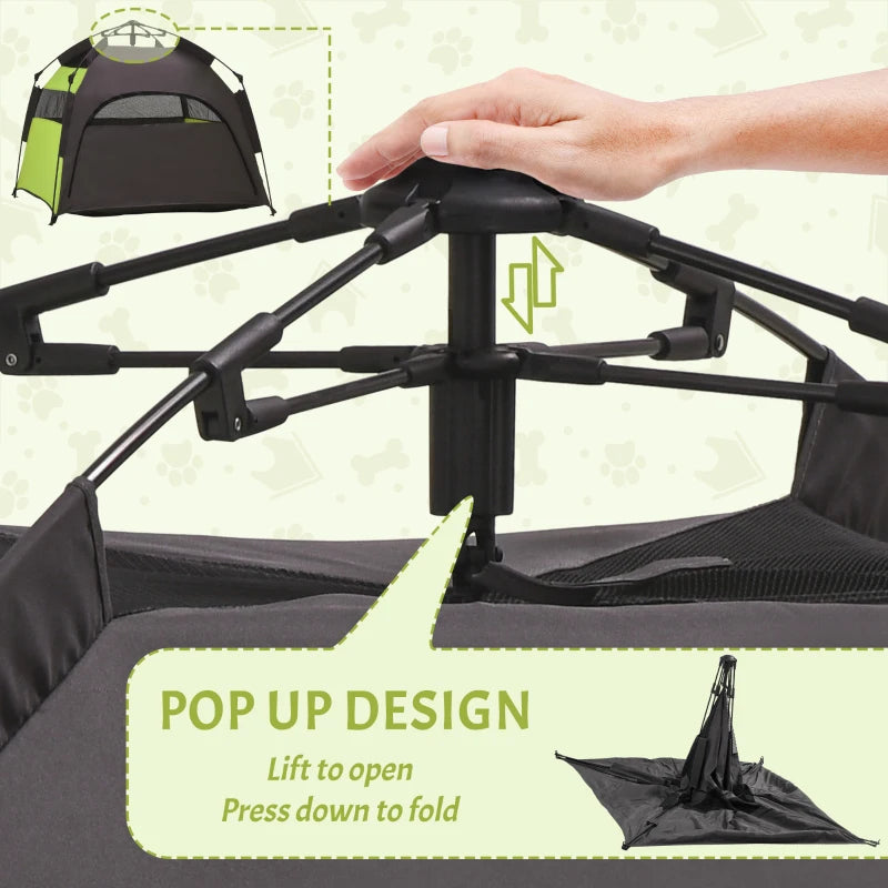 PawHut Pop Up Dog Tent For Extra Large And Large Dogs, Portable Pet Camping Tent With Carrying Bag For Beach, Backyard, Home, Green