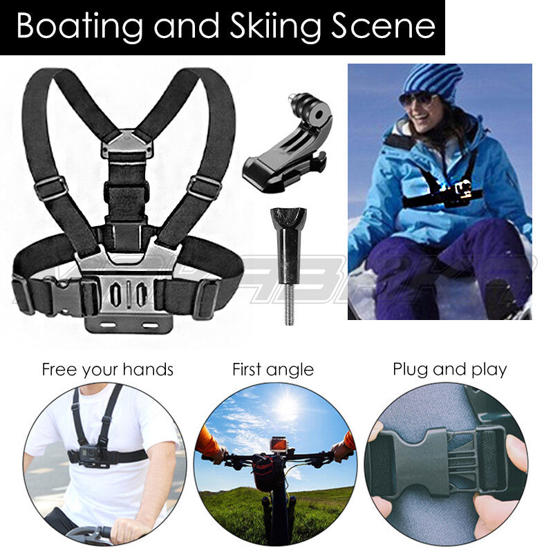 328 Go Pro Accessories Set Kit For G Opro Hero10 9 8 7 6 Monopod Head Chest Strap