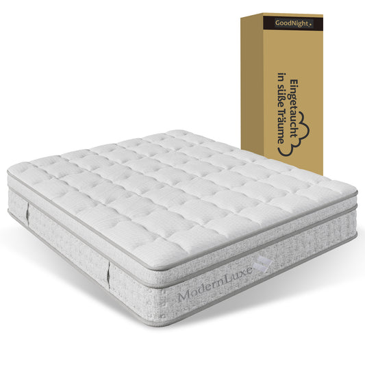 7-zone Pocket Spring Mattress 140x200 Cm H3, 25cm High Cold Foam Hybrid Mattress, Ergonomic Body Adaptation & Breathable, OEKO-TEX Certified, Comfort Double Bed Mattress