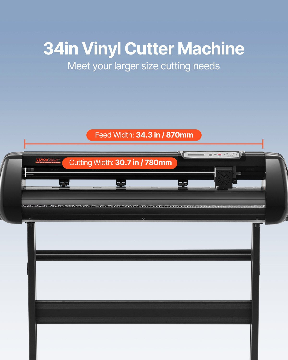 Vinyl Cutter Machine, 34in Offline Bluetooth Cutting Plotter Machine, 400in/10m Steel Roller Shaft Adjustable Speed Force, SignMaster Software Tool DIY Craft Kit For Sign Making Windows & Mobile
