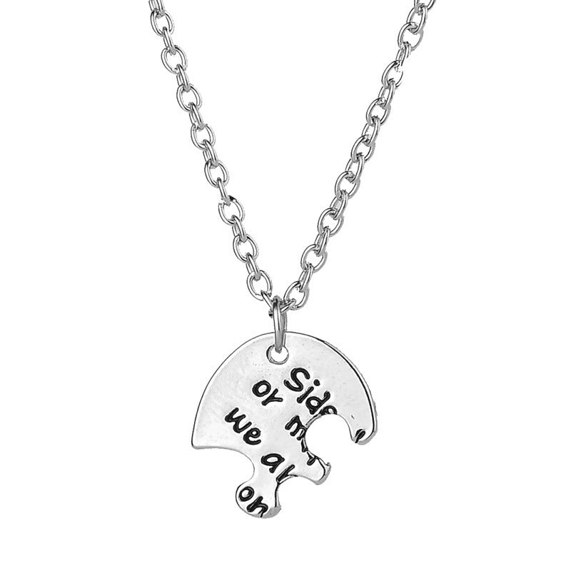 AliExpress Hot Sale Fashion Letter Best Friends Necklace Love Letter Friendship Pendant