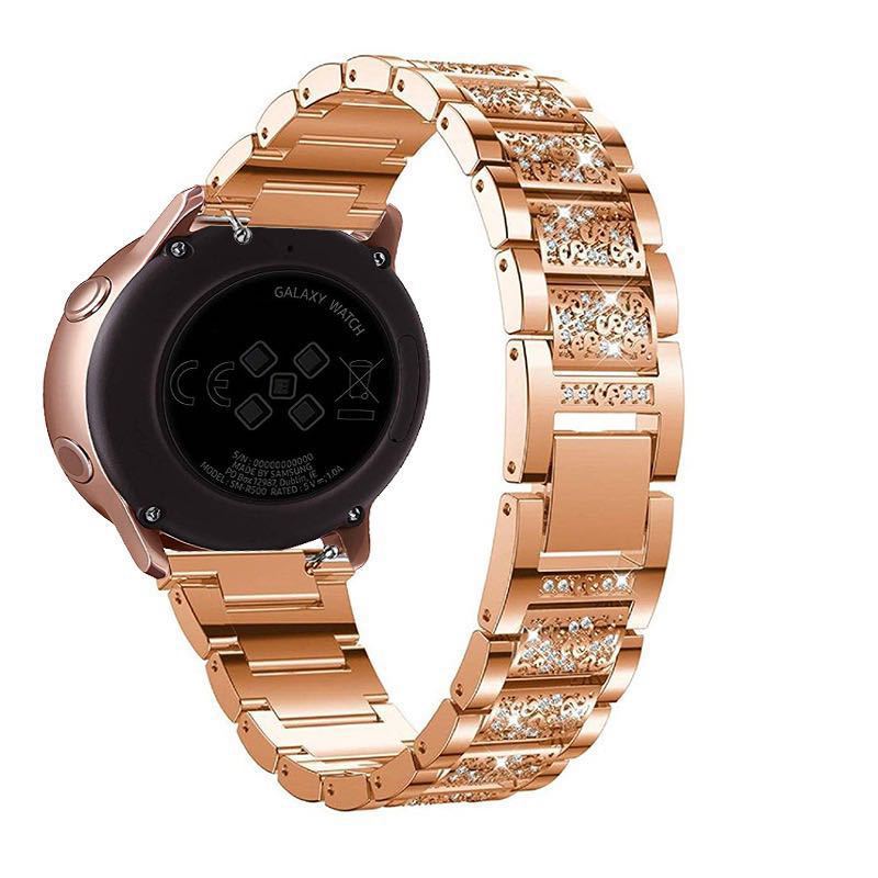 Three Beads Diamond Strap For Active 2 Watch4GT2 Metal Steel Belt