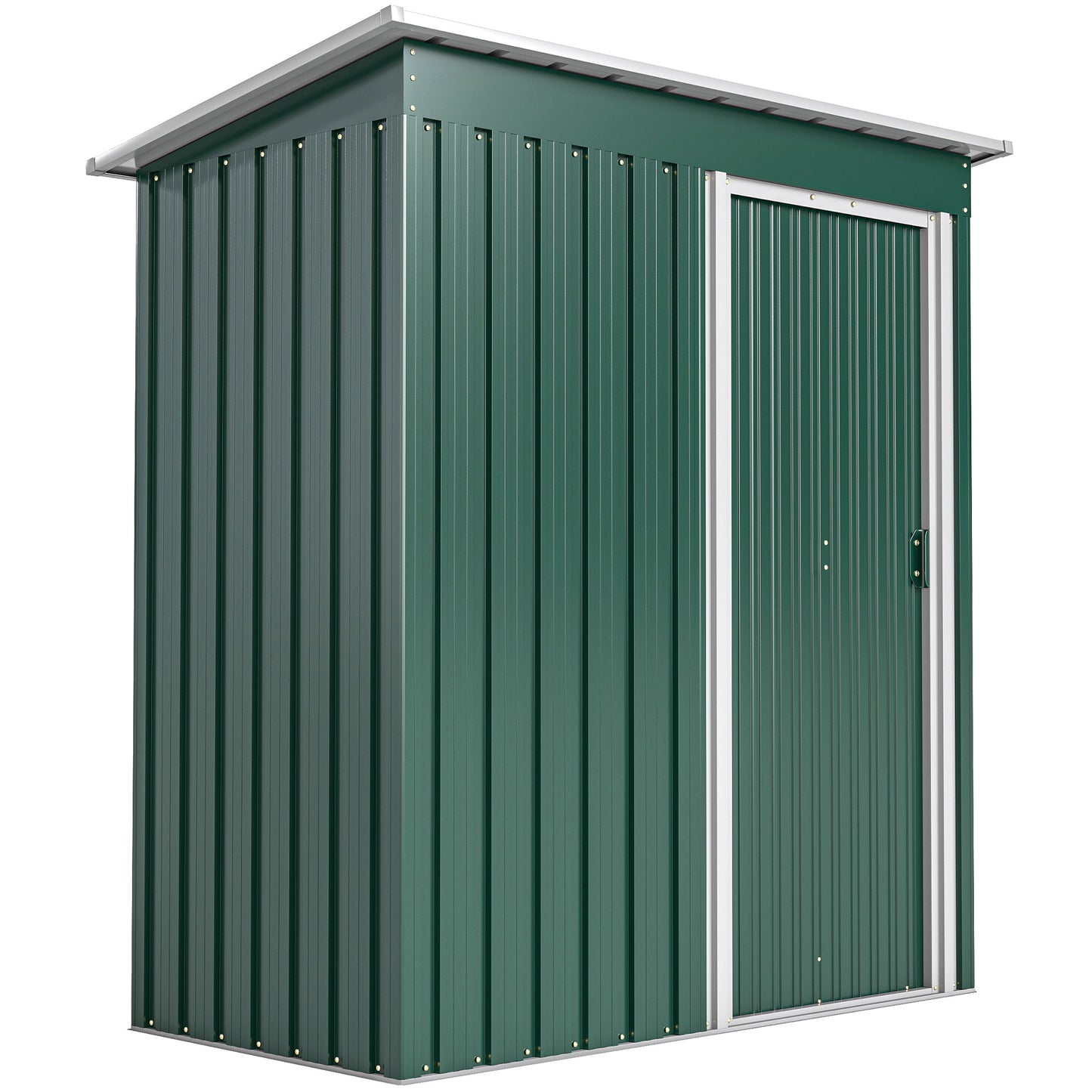 5 X 3ft Garden Storage Shed With Sliding Door And Sloped Roof Outdoor Equipment Tool, Green