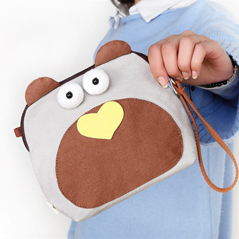 Small Elephant Crossbody Canvas Makeup Bag