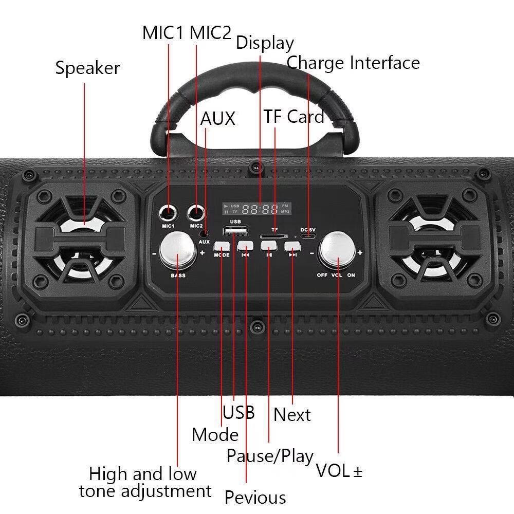 New Overseas-selected Wireless Karaoke Smart Bluetooth Speaker Car Audio Subwoofer Gift For Computers