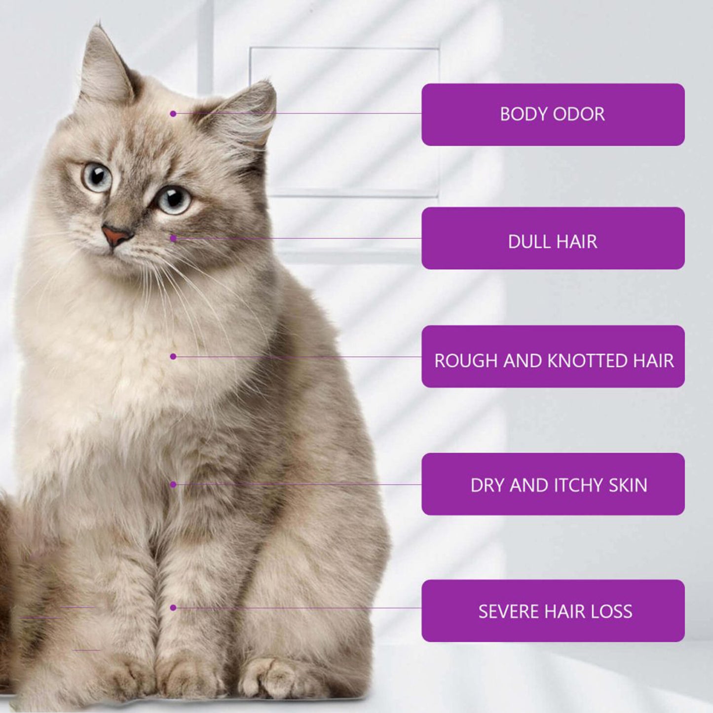 Yegbong Pet Shampoo, Pet Bath Relieves Skin Itchy, Hair Smooth Non-Knotting Shampoo