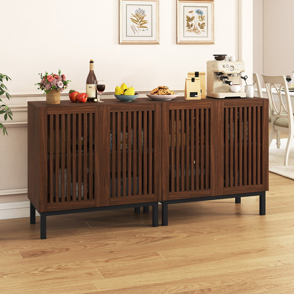 Buffet Cabinet With Storage 32 Inch Wooden Sideboard Coffee Bar Station With Adjustable Shelf Anti-toppling Devices