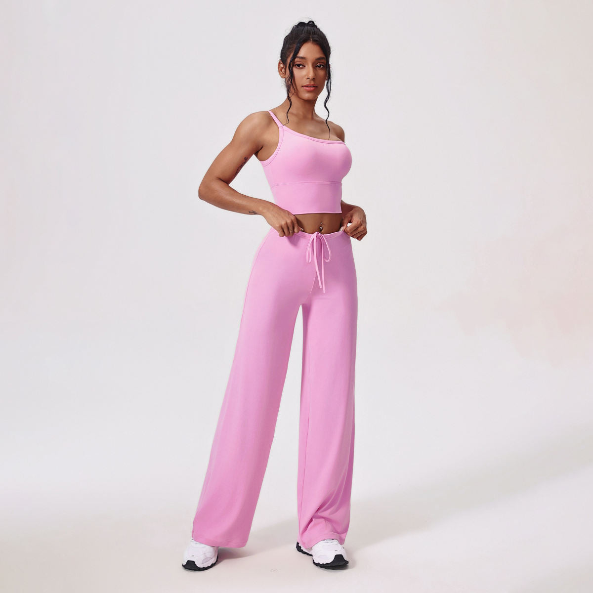 Antibacterial Yoga Clothes Suit Slant Shoulder Tight Quick-drying Workout Clothes