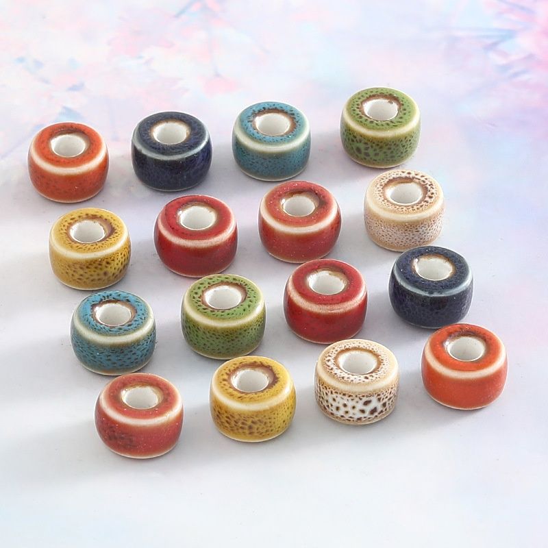 Color Fixed Spacer Ceramic Beads Bracelet Bracelet Accessories Large Hole Abacus Ceramic Beads