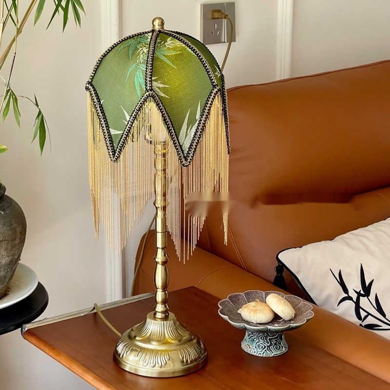 Retro Tassel Lampshade For Study Desk Reading Lamp