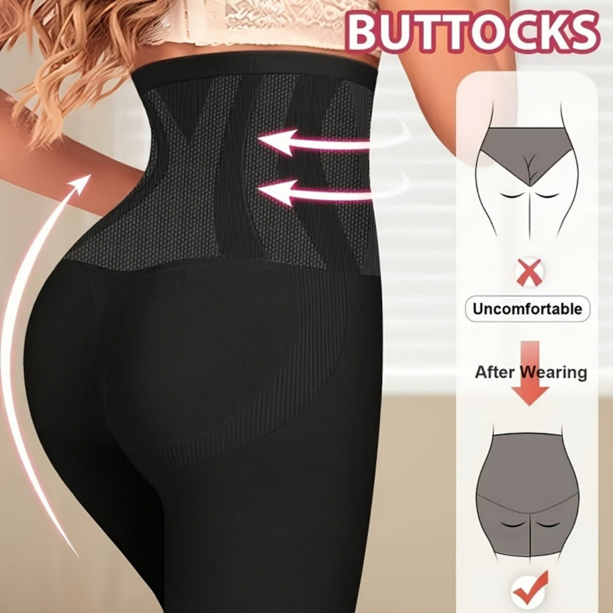 Cross Border Best Seller Seamless Women's High Waisted Pants European And American Fit Non Tight Fitting Tummy Tucking  And Figure Flattering
