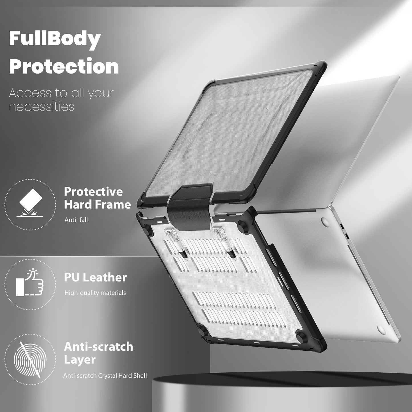 Air13 Laptop Case Transparent Frosted Cooling Bracket Anti-fall Shell
