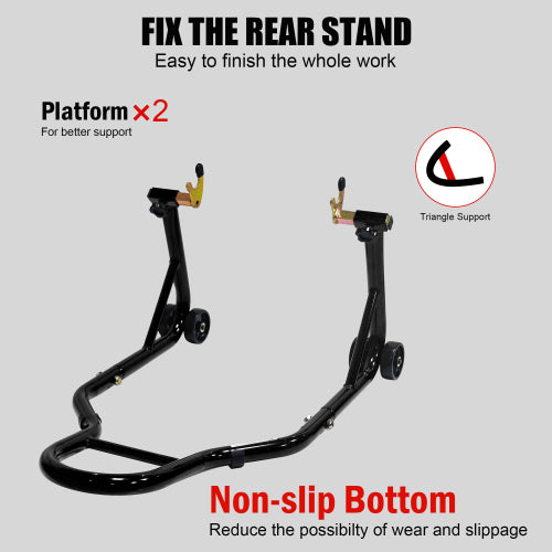 Motorcycle Stand Lift 440lbs Front Rear Combo Stand Lift Stand Front Wheel Fork Stand Rear U K Fork Swingarm Spool Stand Compatible With Most   Motorcycles