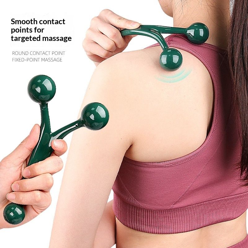 Solid, Rounded Three-ball Acupressure Massage For The Shoulders
