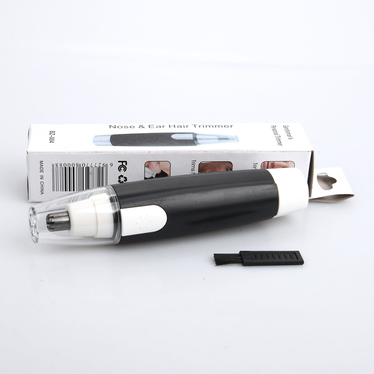 Electric Nose Hair Trimmer For Men Battery-powered Model In Black With No Paint Finish