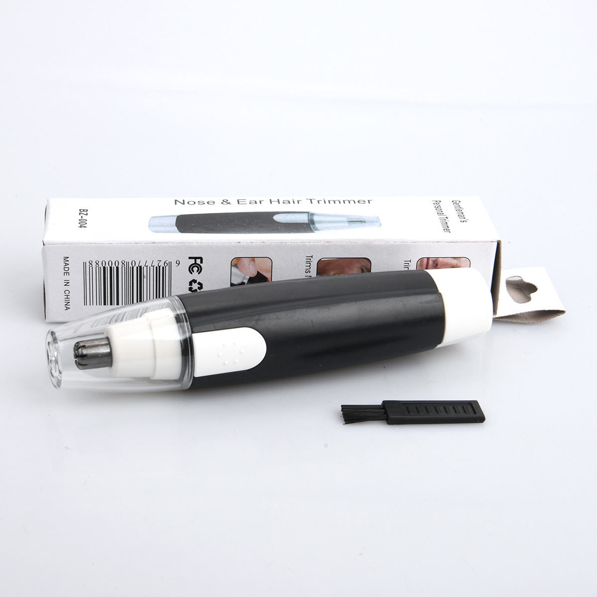 Electric Nose Hair Trimmer For Men Battery-powered Model In Black With No Paint Finish