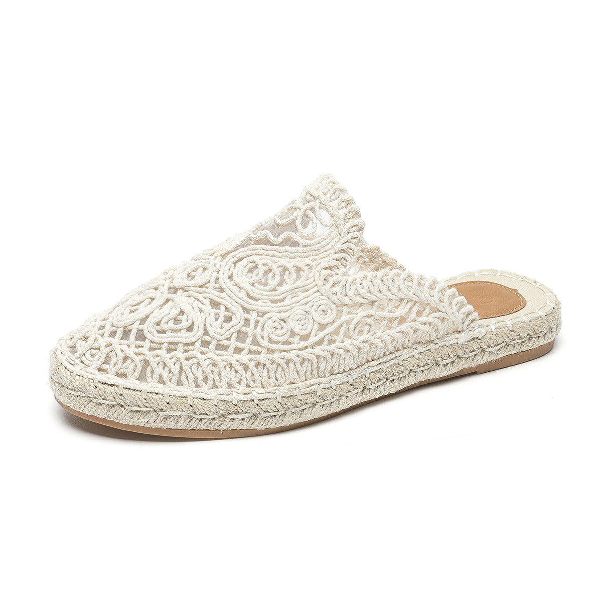 Baotou Hollowed-out Half-slipper Outdoor Round Toe Flat Slip On