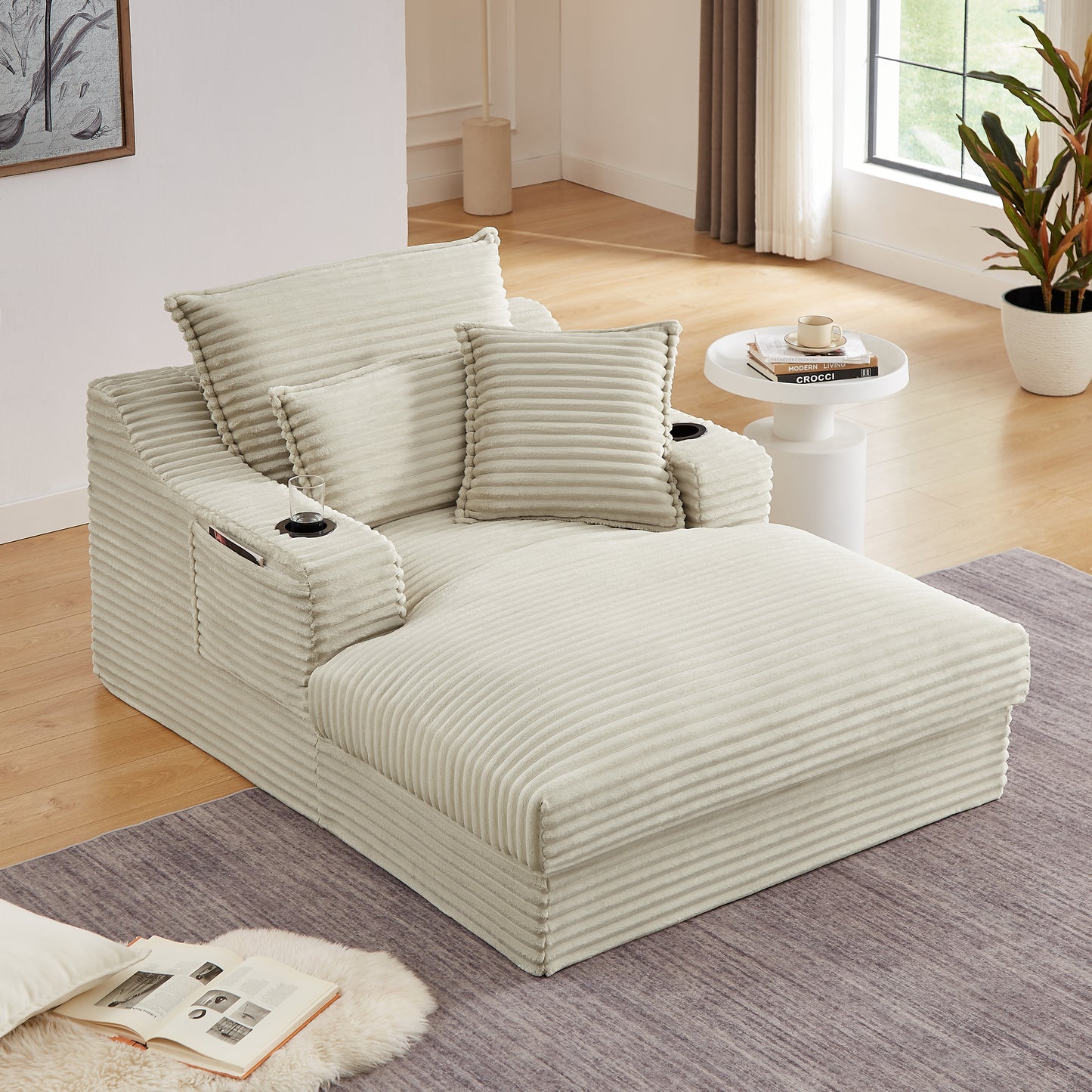 47.24 Inch Modern Comfortable Cushioned Compression Sofa With Unique Cushion Design, Lounge Chair For Living Room, Bedroom, Apartment, Office,