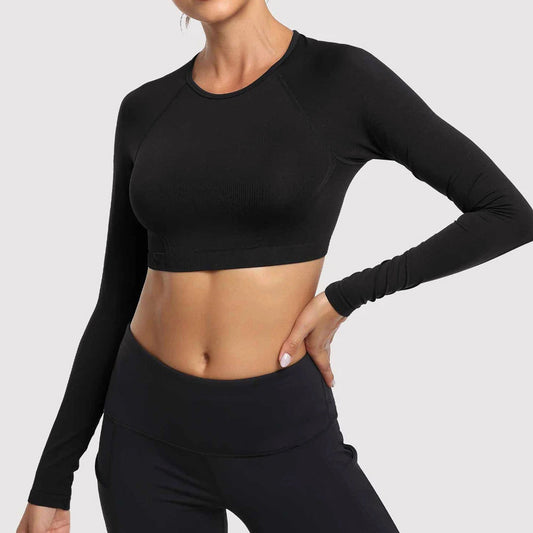European And American Slim Fit Long Sleeve Yoga Wear Outdoor Quick-drying Top