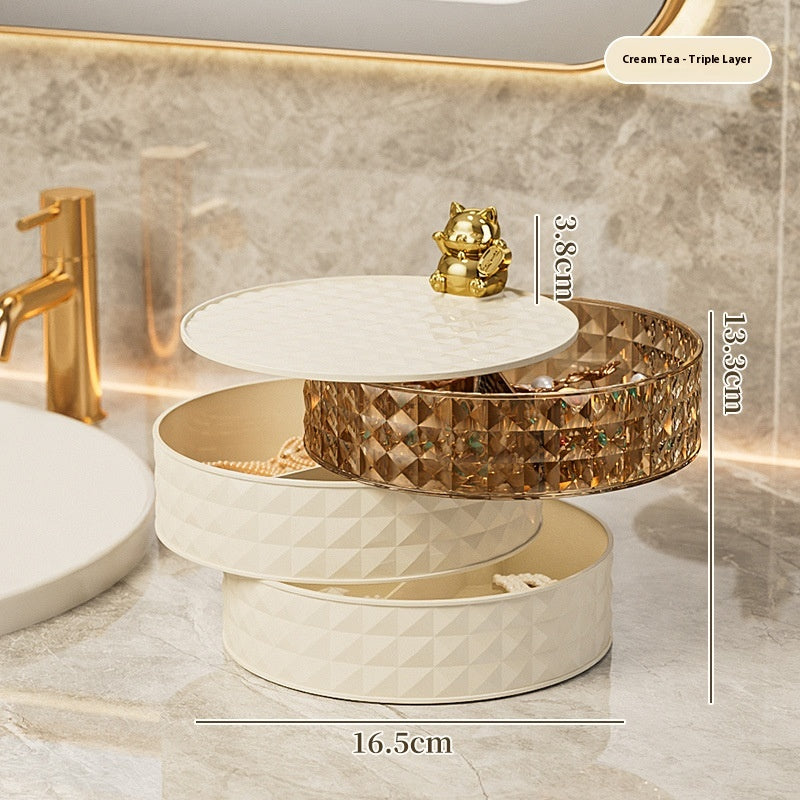 Fruit Plate Makeup Storage Box Student Household Dormitory Rotating Jewelry Organizing Rack