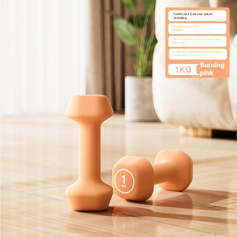 Plastic Coated Dumbbell Women's Fitness Strength Training Equipment