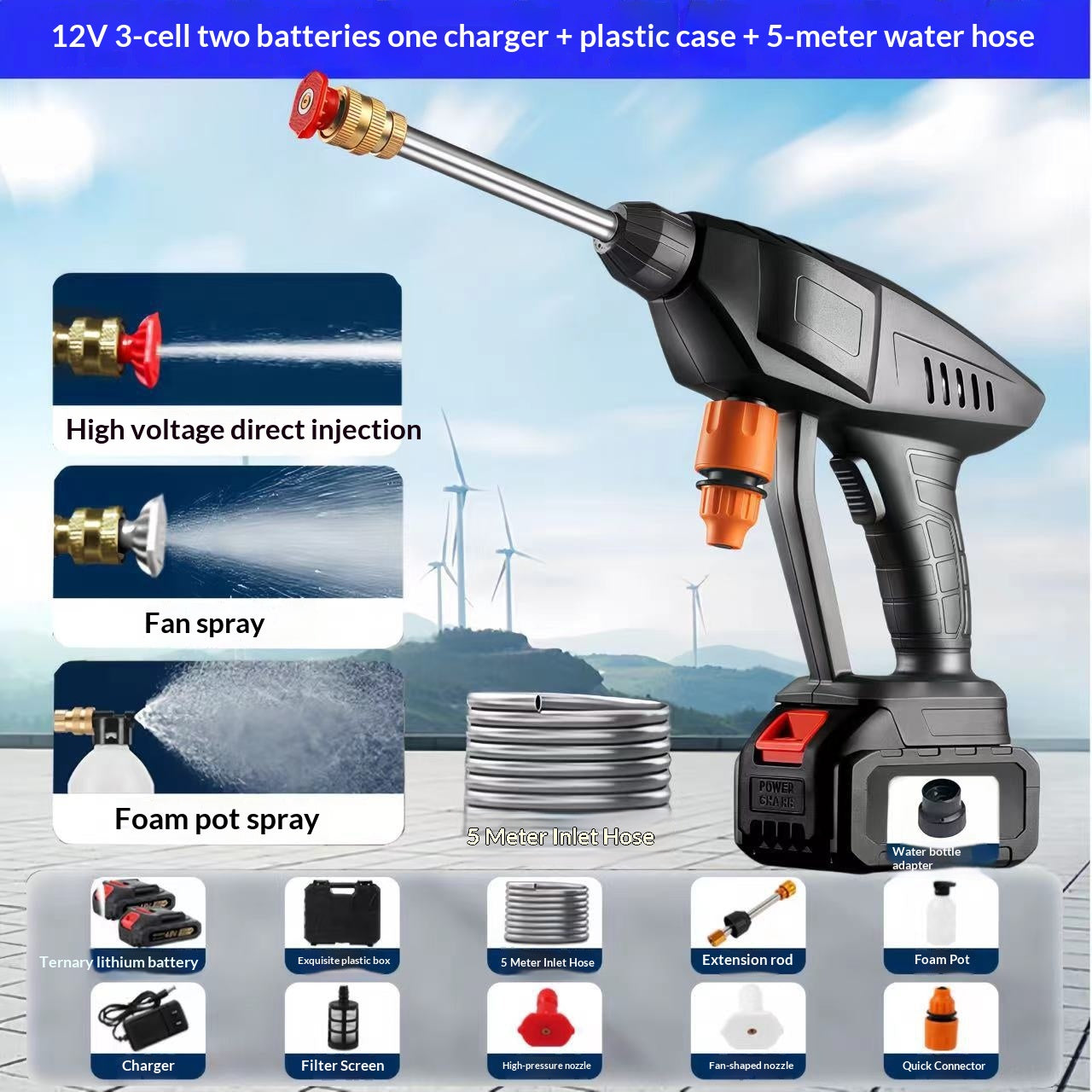 Cross-border Wireless High-pressure Car Wash Water Gun For Home Use