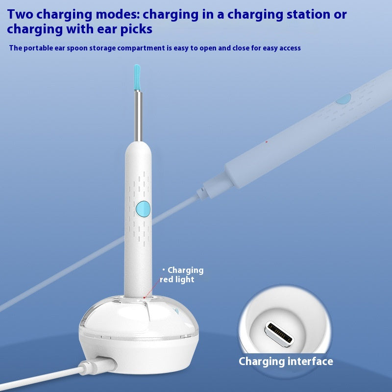 Visual Earpick With Charging Base HD Intelligent Luminous