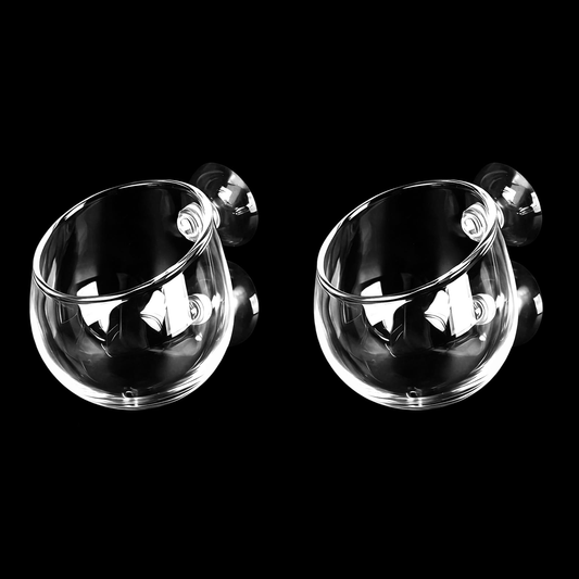 Glass Aquarium Plant Pot For Decoration, Aquatic Plant Pot Cup With Suction Cup, Betta Resting Bed Spot, Aquarium Planter Landscaping Decor Cup With Colorful And Clear Stones