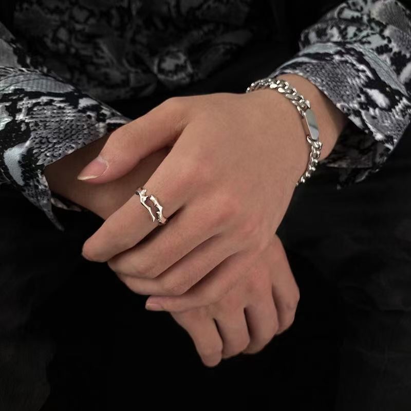 1pc Stylish & Popular Men's Alloy Wrap Ring With Unique Design Sense, Perfect As Jewelry Gift & Fashion Accessory