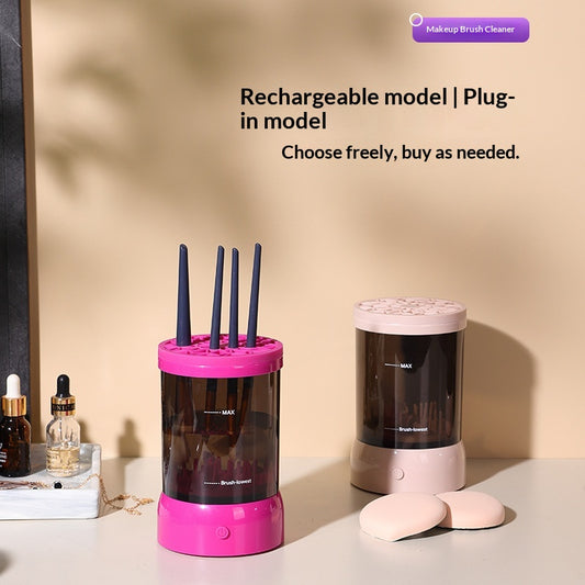 Portable Makeup Brush Storage And Cleaning Device