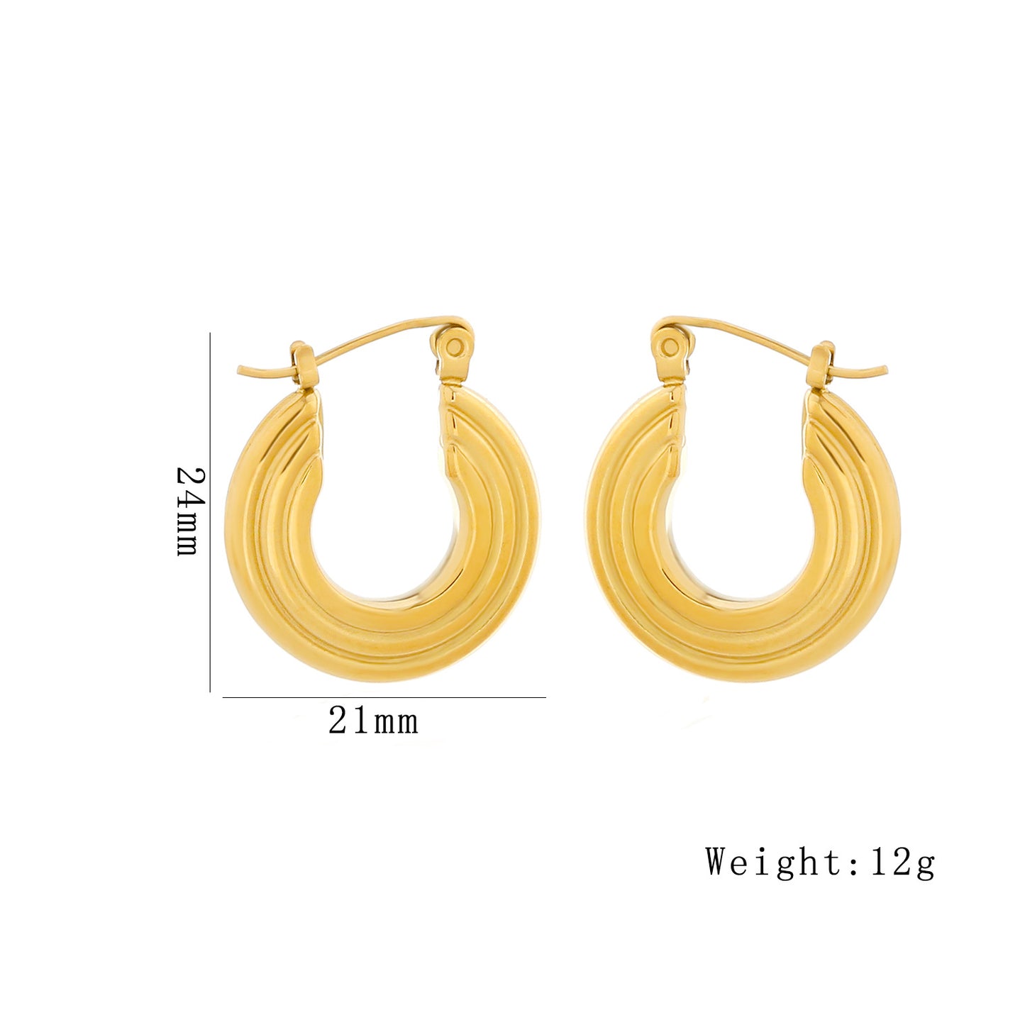 Asymmetric U-shaped Earrings For Cross-border Fashion In Europe And America