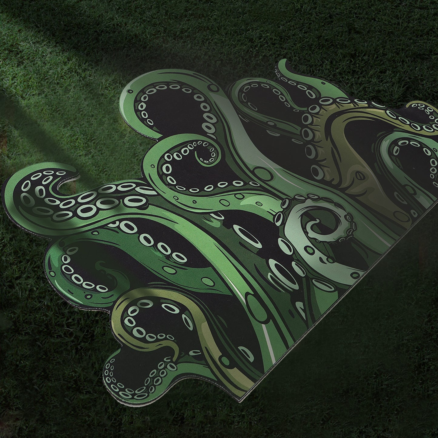 Green And Purple Cthulhu Rugs Water Absorbent Bath Mat Octopus Anime Rug Graphic Gothic Bathroom Rugs Fantasy Decorate, Non Slip Backing, Unique Gift & Decor For Gamers, 27x18 In