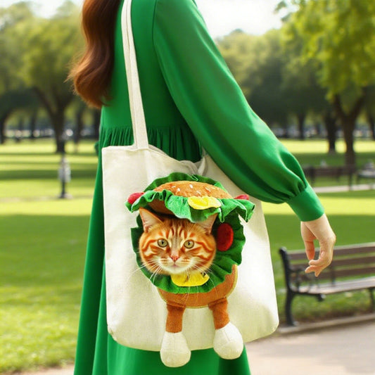 Large-capacity Canvas Pet Carrier With An Open Top