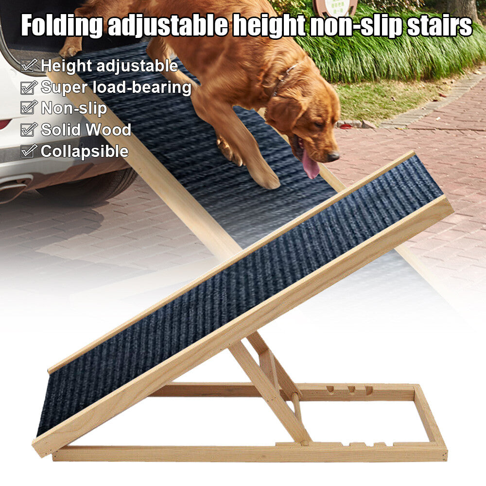 Foldable Dog Pet Ramp Adjustable Height Dogs Stairs For Bed Sofa Car 1 00cm
