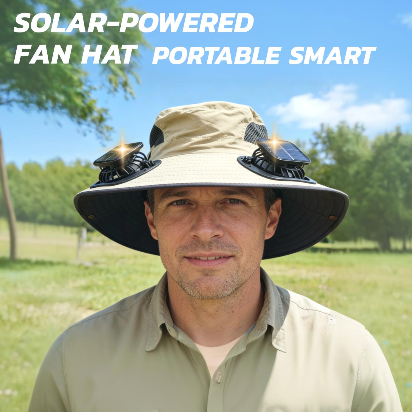 Portable Outdoor Sun Hat With Built-in Cooling Fan Wearable Design, Ideal For Outdoor Activities