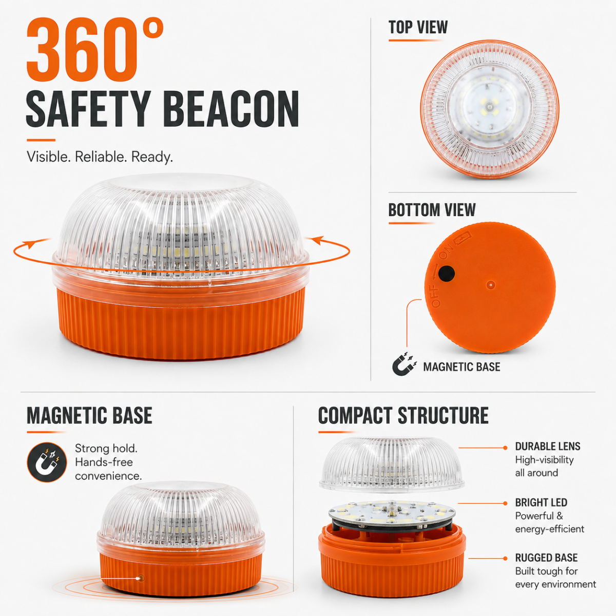 HB 329 LED Warning Light AAA Battery Powered Roadside Emergency Safety Lamp OEM Car Accessories
