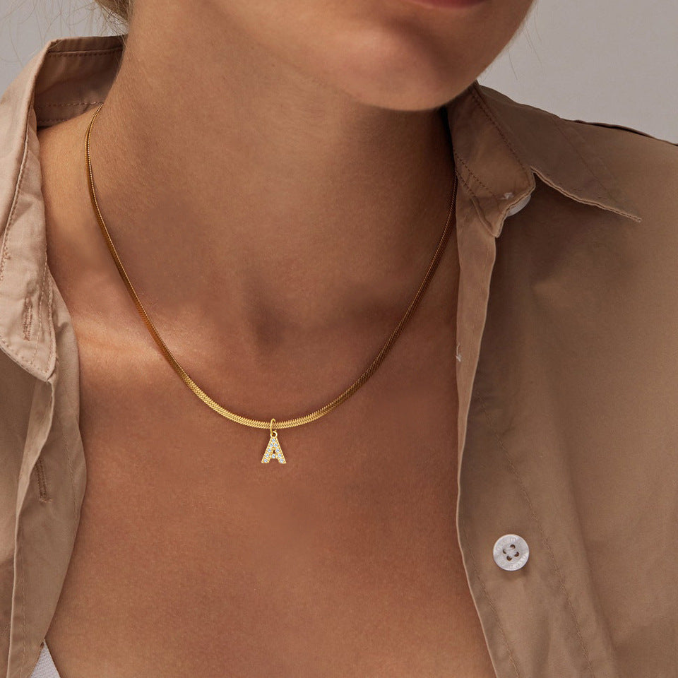 1 Piece 304 Stainless Steel Zircon Ion Plating 14K Gold Real Plated Letter Number Polished Stretch Adjustable Pendant DIY Jewelry Accessories