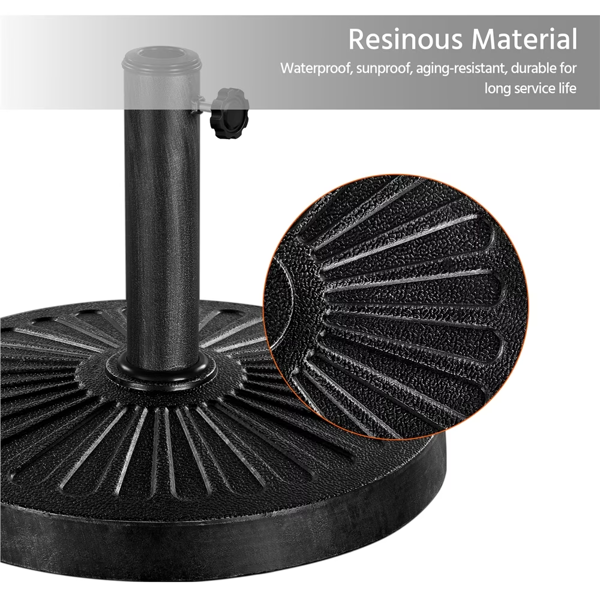 30 Lb Heavy Duty Iron Patio Umbrella Base 18in  For Outdoor, Black  Shipment From Walmart