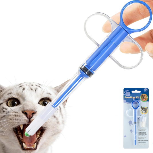 Cat Pill Shooter, Pill Popper For Cats & Dogs, 2-in-1 Pet Piller  Anti-drop Syringe For Tablets & Liquid. Easy Admin For Small Animals. Soft Rubber Tip Protects Gums