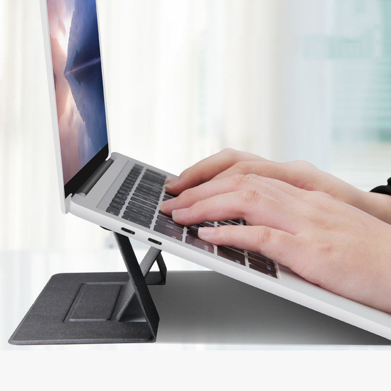 Laptop Leather Folding Bracket Cooling Portable Dual Angle