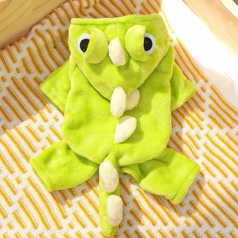 Autumn Winter Dog Clothes Cute Cat Costume Dinosaur Cosplay Outfits For Small Dogs In Fleece Coat With 4 Legs Funny Pet Clothes