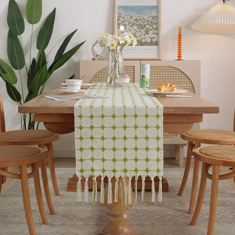 Modern Minimalist Tea TableCoffee Table Cloth, Cotton-Linen Table Runner