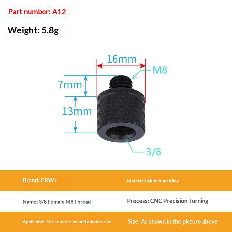 14 To 38 Camera Screw M4 M5 M8 M10 M12 Aluminum Tripod Head Photography Equipment Accessories