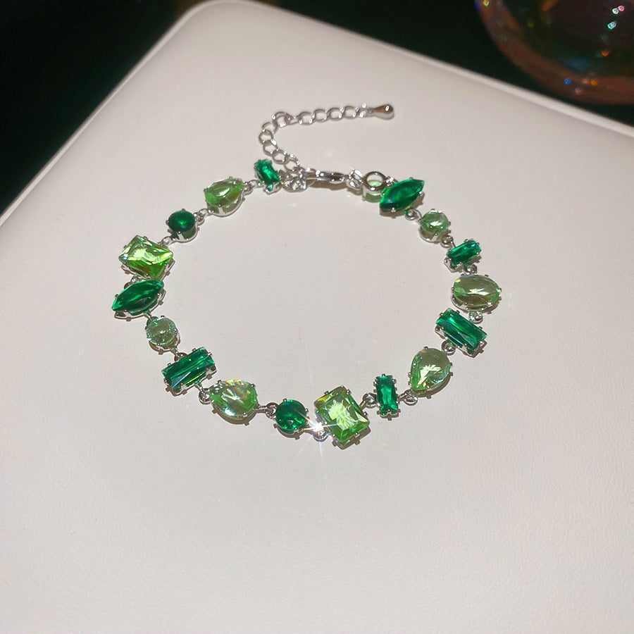 Fashion Ins Geometric Zirconia Bracelet  Soft Bangle Elegant Versatile Fashion Hand Jewelry